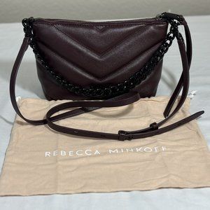 Rebecca Minkoff Edie Quilted Leather Chain Crossbody Bag Concord Black Hardware